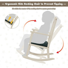 Load image into Gallery viewer, Children's Wooden Rocking Chair with Cushion-White