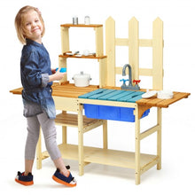 Load image into Gallery viewer, Kid's Outdoor Wooden Pretend Cook Kitchen Playset Toy