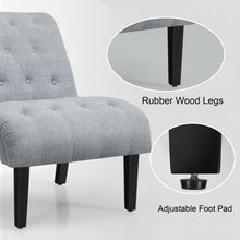 Load image into Gallery viewer, Upholstered Tufted Lounge Chair with Wood Leg-Light Gray