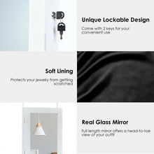 Load image into Gallery viewer, Wall Mounted Lockable Mirror Jewelry Cabinet with LED Light