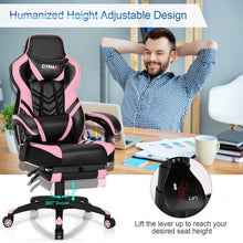 Load image into Gallery viewer, Adjustable Gaming Chair with Footrest for Home Office-Pink
