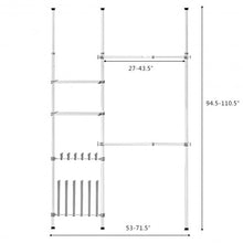 Load image into Gallery viewer, 2 Tier Telescopic Clothes Hangers with Shoe Rack & Shelf
