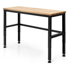 Load image into Gallery viewer, 53" Adjustable Heavy-Duty Workbench with Rubber Wood Top