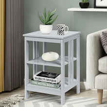 Load image into Gallery viewer, 3-tier Side Table Nightstand with Stable Structure-Gray