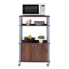 Load image into Gallery viewer, Microwave Rack Stand Rolling Storage Cart-Walnut