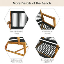 Load image into Gallery viewer, 2-Person Patio Acacia Wood Yard Bench-Black