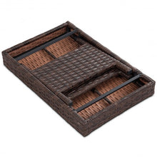 Load image into Gallery viewer, Folding PE Rattan Side Coffee Table Patio Garden Furniture