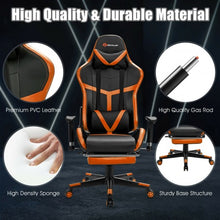 Load image into Gallery viewer, Reclining Racing Chair with Lumbar Support Footrest-Orange