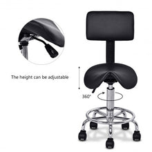 Load image into Gallery viewer, Adjustable Saddle Salon Rolling Massage Chair w/ Backrest-Black