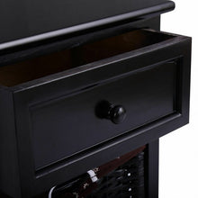 Load image into Gallery viewer, 3 Tier Set of 2 Wood Nightstand with 1 & 2 Drawer -Black