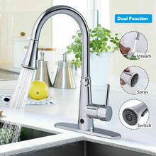 Load image into Gallery viewer, Pull-down Single Handle Dual Spray Chrome Kitchen Faucet