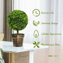 Load image into Gallery viewer, 2 PCS 24" Artificial Boxwood Topiary Ball Tree