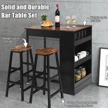 Load image into Gallery viewer, 3 Pieces Bar Table Set with Storage