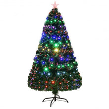 Load image into Gallery viewer, 5' / 6' / 7' Multicolor LED Fiber Optic Artificial Christmas Tree-6'
