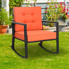 Load image into Gallery viewer, Patio Rattan Rocker Outdoor Glider Rocking Chair Cushion Lawn
