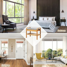 Load image into Gallery viewer, Shoe Rack Bench Bamboo with Storage Shelf -Natural