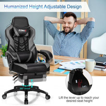 Load image into Gallery viewer, Adjustable Gaming Chair with Footrest for Home Office-Gray