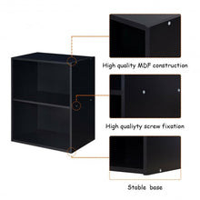 Load image into Gallery viewer, 2 Tier Open Night Stand End Table Sofa Side Storage Furniture-Black