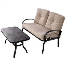 Load image into Gallery viewer, 2 pcs Patio Outdoor Cushioned Coffee Table Seat-Beige