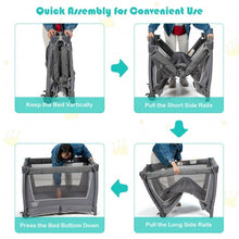 Load image into Gallery viewer, 4-in-1 Convertible Portable Baby Play yard with Toys and Music Player-Gray