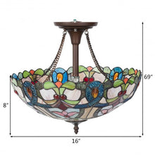 Load image into Gallery viewer, Tiffany-Style 2-Light Ceiling Lamp with 16" Shade