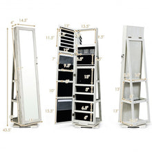 Load image into Gallery viewer, 360? Rotatable Armoire 2-in-1 Lockable Mirrored Jewelry Cabinet-White