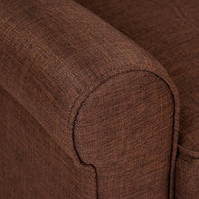 Load image into Gallery viewer, Home Living Room Upholstered Curved Armrest Fabric Sofa-Brown