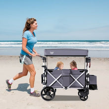Load image into Gallery viewer, 2 Passenger Push Pull Stroller with Adjustable Handle Bar