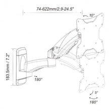 Load image into Gallery viewer, 51 lbs TV Wall Mount Hydraulic Arm Adjustable Monitor Bracket-Black