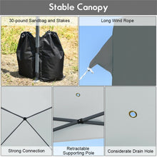 Load image into Gallery viewer, 8�x8' Outdoor Pop up Canopy Tent w/Roller Bag-Gray