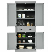 Load image into Gallery viewer, Cupboard Freestanding Kitchen Cabinet w/ Adjustable Shelves-Gray