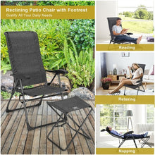 Load image into Gallery viewer, 4 Pieches Patio Adjustable Back Folding Dining Chair Ottoman Set-Gray