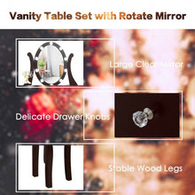 Load image into Gallery viewer, Touch Switch Makeup Dressing Vanity Table Set with 10 Light Bulbs-Coffee
