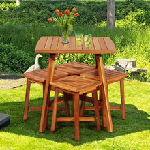 Load image into Gallery viewer, 5PCS Acacia Patio Dining Set