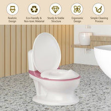 Load image into Gallery viewer, Kids Realistic Flushing Sound Lighting Potty Training Transition Toilet -Pink