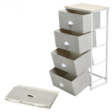 Load image into Gallery viewer, Chest Storage Tower Side Table Display Storage with 4 Drawers-Gray
