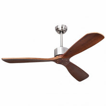 Load image into Gallery viewer, 52" Modern Brushed Nickel Finish Ceiling Fan with Remote Control