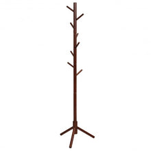 Load image into Gallery viewer, 2 Heights Wooden Coat Rack with 8 Hooks-Walnut
