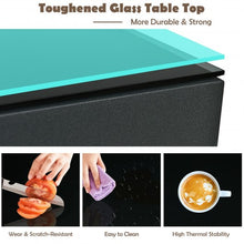Load image into Gallery viewer, Modern Chic Glass Top Cocktail Coffee Table with Storage Cabinet