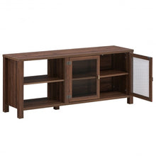 Load image into Gallery viewer, Wooden TV Stand with 2 Metal Mesh Doors -Walnut