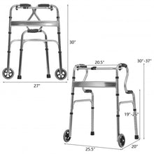 Load image into Gallery viewer, Aluminum Heavy-Duty Folding Wheeled Stand-Assist Walker-Gray