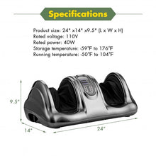 Load image into Gallery viewer, Therapeutic Shiatsu Foot Massager Kneading & Rolling w/High Intensity Rollers
