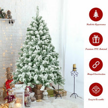Load image into Gallery viewer, 4.5 ft Snow Flocked Artificial Christmas Tree with 400 Tips and Foldable Base