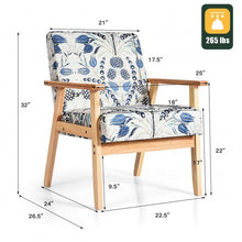 Load image into Gallery viewer, Modern Accent Armchair Fabric Lounge Chair with Rubber Wood Leg-Blue
