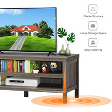 Load image into Gallery viewer, 3-Tier TV Stand Console Cabinet for TV's up to 45" with Storage Shelves-Gray