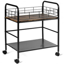 Load image into Gallery viewer, 2-Tier Storage Rolling Cart Trolley with Lockable Wheels Organizer
