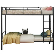 Load image into Gallery viewer, Metal Twin Kids Bunk Bed with Ladder Safety Guard Rails