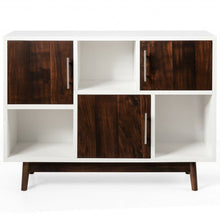 Load image into Gallery viewer, Wood Display Storage Cabinet Console Table TV Stand Multipurpose w/ Door & Shelf