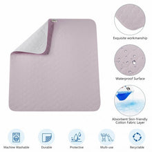 Load image into Gallery viewer, 4 pcs Washable Underpads Reusable Bed Pads Waterproof Incontinence