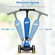 Load image into Gallery viewer, 2 in 1 Kids Kick Scooter with Flash Wheels for Girls Boys from 1.5 to 6 Years Old-Blue